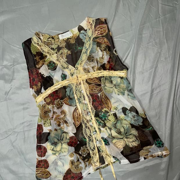 ✨vintage oriental flower lace sleeveless