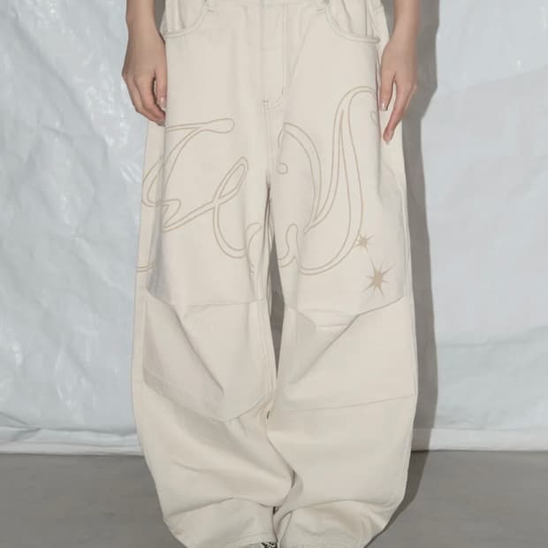 팬시클럽 엔젤 빈티지 워싱 핀턱팬츠 (IVORY)