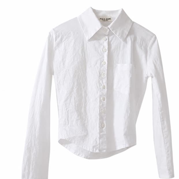 pale Jade 베이직 라벨셔츠