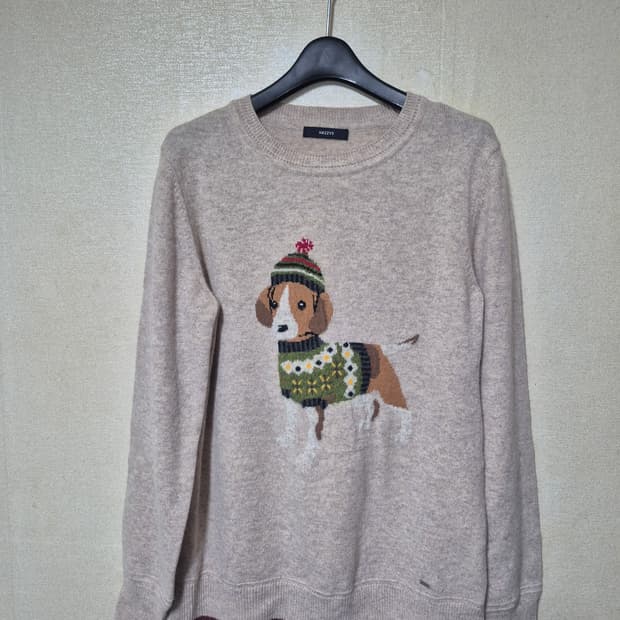 헤지스 퍼피자수 캐시미어 혼방 니트