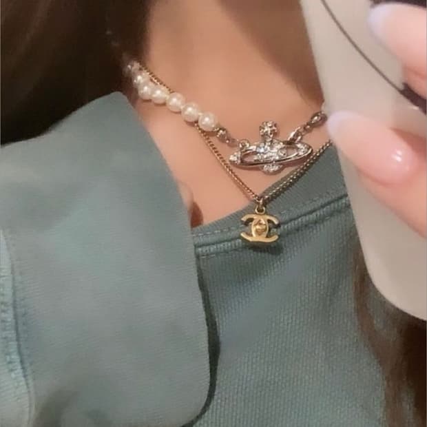 비비안웨스트우드 진주 목걸이 실버