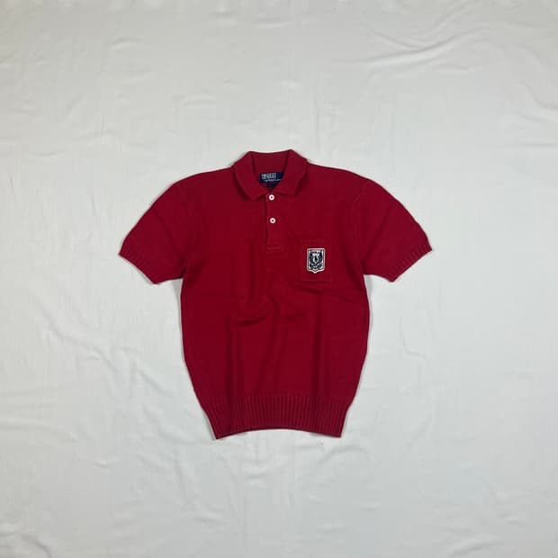 90‘s 폴로랄프로렌 유니크레스트 반팔 니트 피케셔츠
