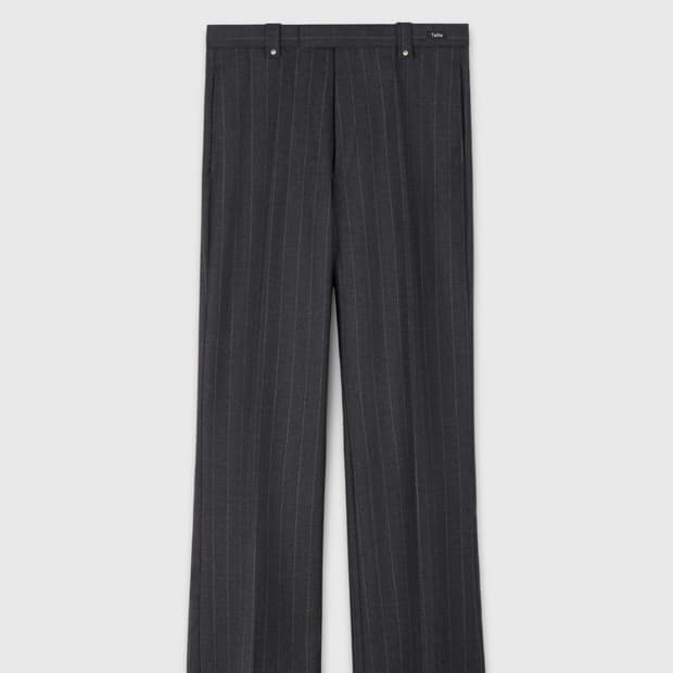 타일레 카나비 플레어 울 스트라이프 트라우저 슬랙스