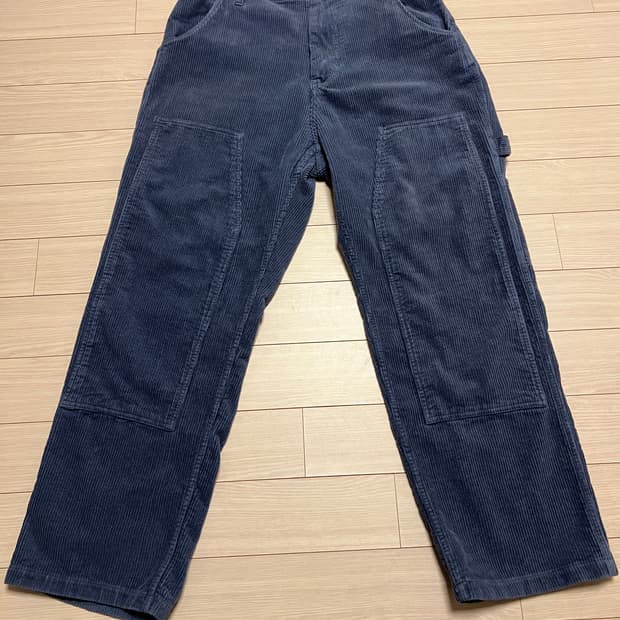 예스아이씨 코듀로이 더블니 카펜더 팬츠 그레이네이비 L / 워크웨어 무드