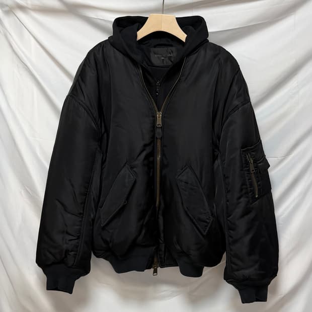 [S+급/1] 발렌시아가 파리 올인 오버사이즈 봄버 자켓 블랙