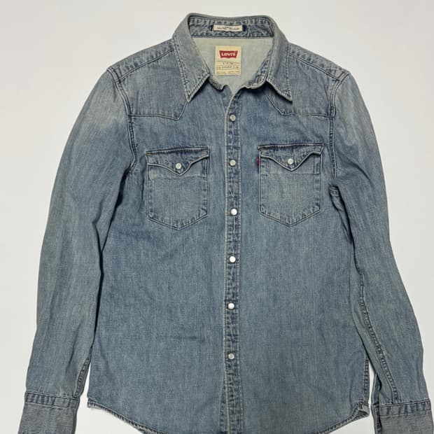 리바이스 클래식 웨스턴 연청 데님 셔츠 S ~ M