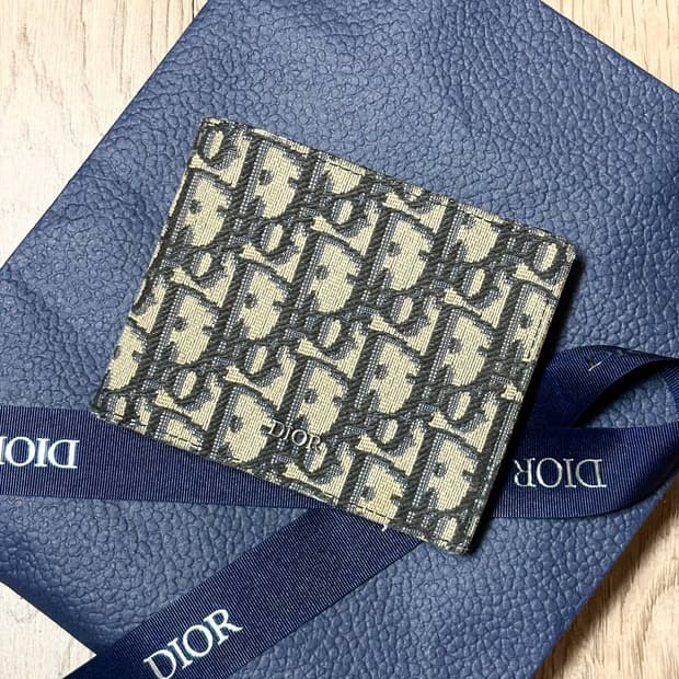 디올 오블리크 반지갑 베이지