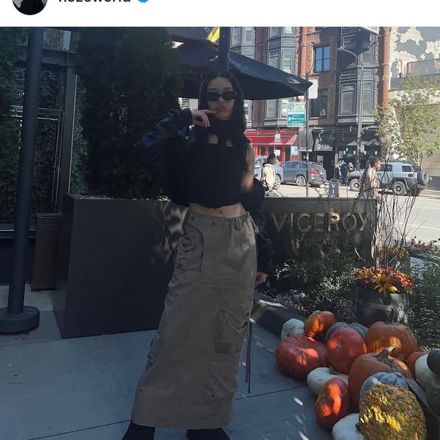 NACHE strap cargo maxi skirt 베이지 팝니다