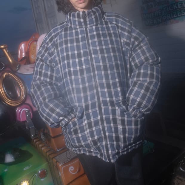 이알티알 Reversible Check Padded Jacket Ligh