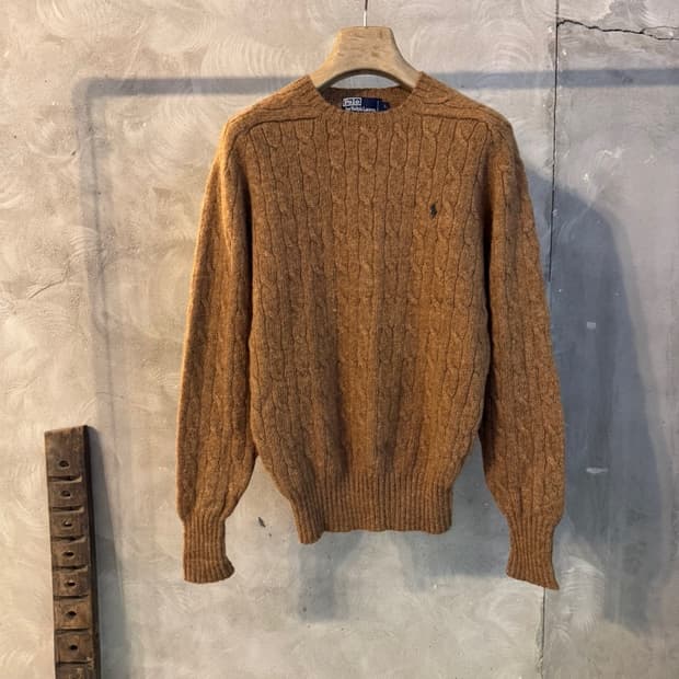 폴로 랄프로렌 램스울 케이블 니트 100
