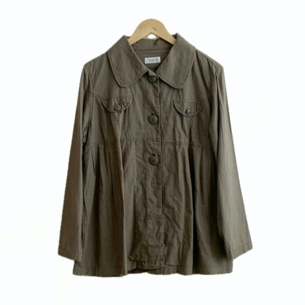 [빈티지] 모리걸 카키 브라운 야상 코트
