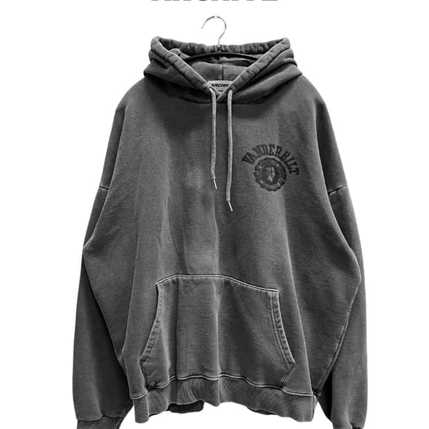 (F) ARCHIVE 워시드 후드 티 차콜