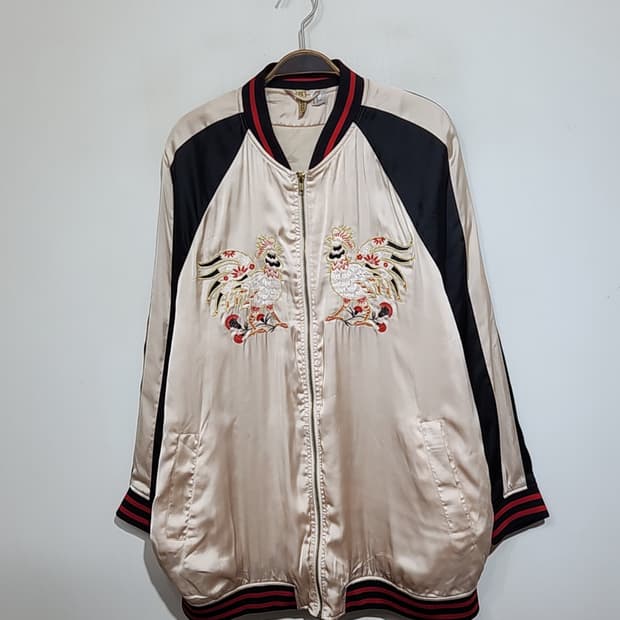 (XL) 수탉 자수 스카잔 점퍼 블루종 스카장 자켓 