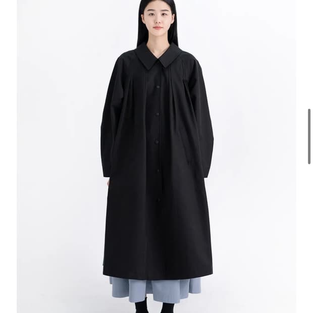 유노이아 플리츠 트렌치 코트