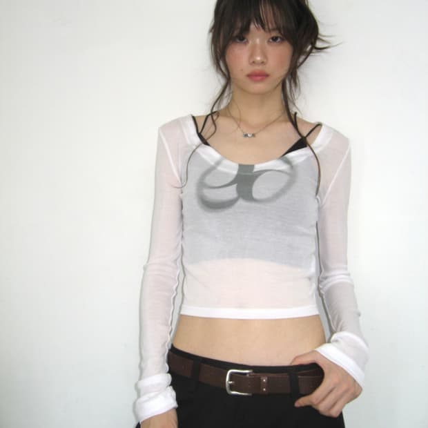 실사) 애즈온 시스루 티 SEE-THROUGH T