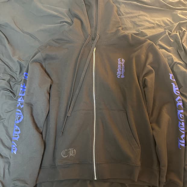 크롬하츠 블루 버티컬 후드집업 M