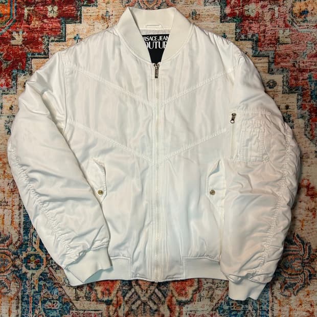 [2XL] 베르사체 진 꾸뛰르 화이트 봄버 자켓