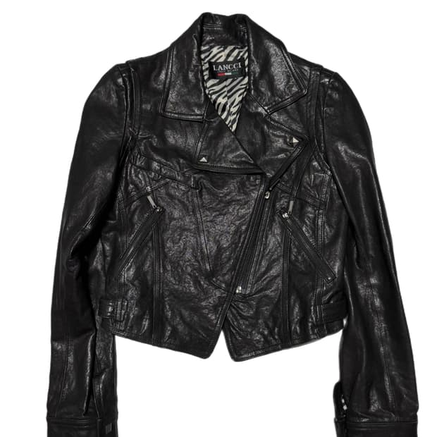 Lancci Studded Leather Jacket