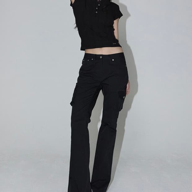 (새상품) 이네기 어나더 부츠컷 카고 팬츠 블랙 S