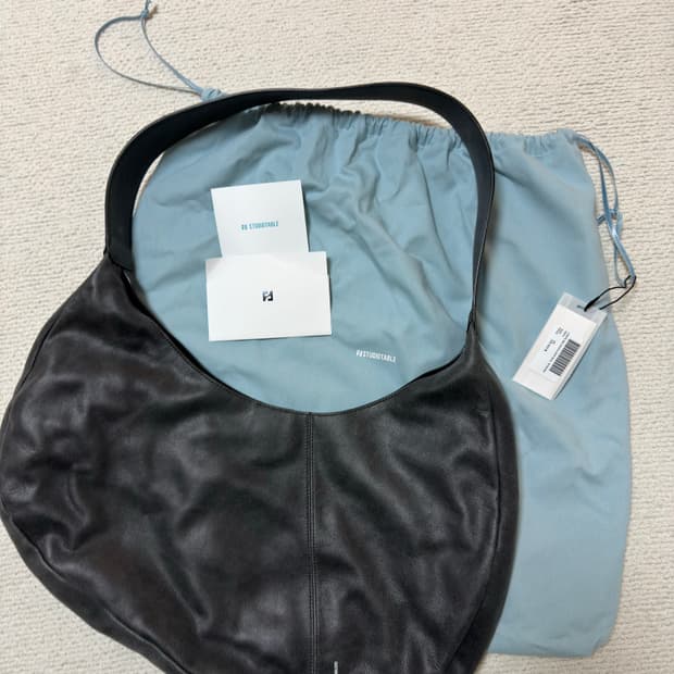 스튜디오테이블 크레페 빅 숄더백 워시드그레이