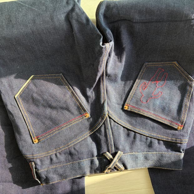 외이드 레그 셀비지 21oz 헤비 데님