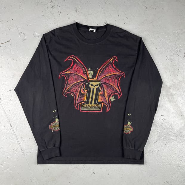 할리데이비슨 스컬 윙 포이즌 롱슬리브