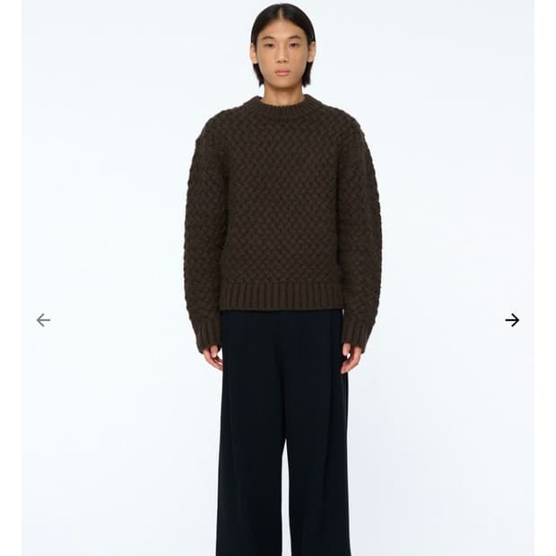 아모멘토 케이블 브라운 니트 m