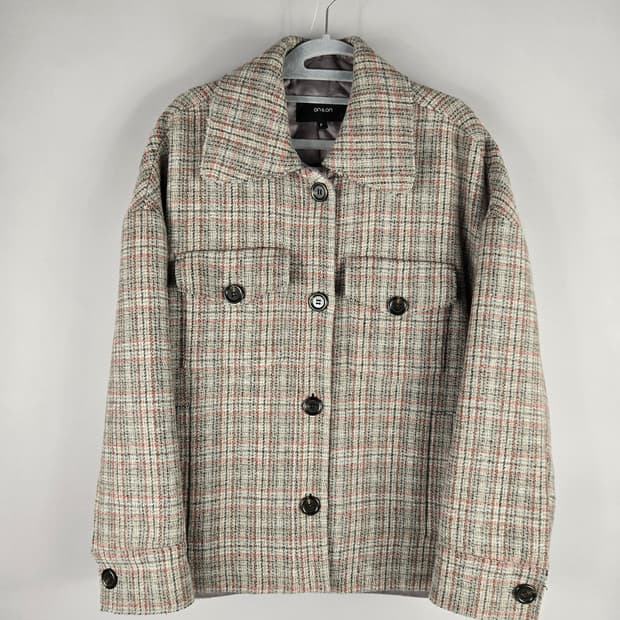 [무료배송]온앤온 F 여성 안감 누빔 울 혼방 체크 코트