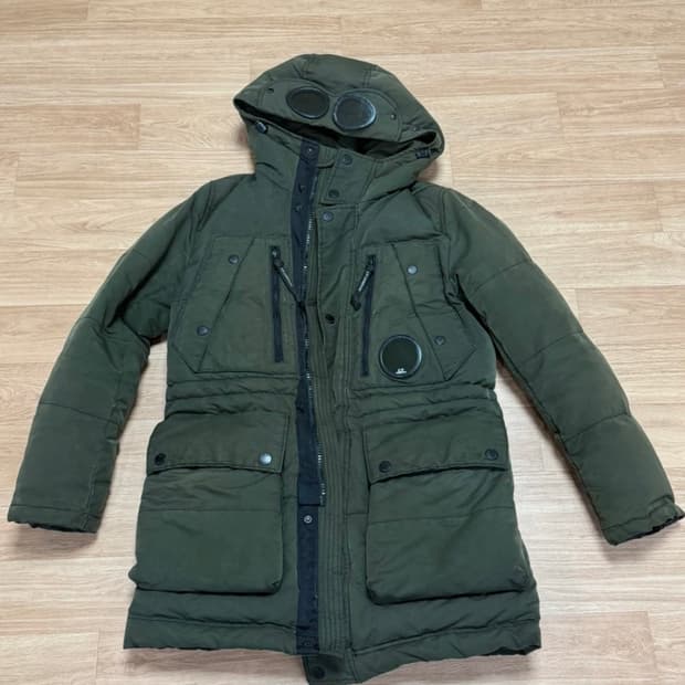 cp 컴퍼니 야상 고글 후드 패딩 밀리터리