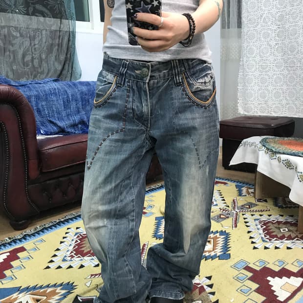 SHANE JEANS 빈티지 스티치 데님팬츠 (Z1011)