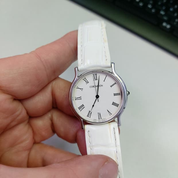 CORONATION 시티즌 남성 가죽 손목시계