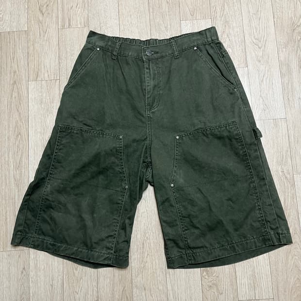[새상품] 디미트리블랙 더블니 버뮤다 코튼 팬츠 올리브 (2size L)