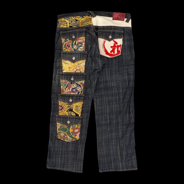 주비나일 델링퀀트 기모노 패치워크 데님