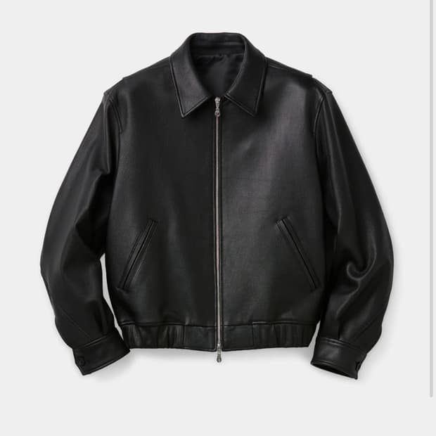 COOR 쿠어 고트스킨 블루종 레더 자켓 블랙 XL