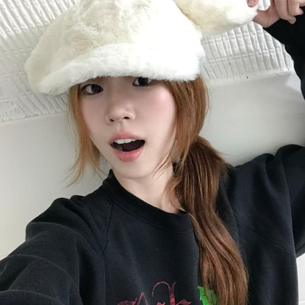 산리오 시나모롤 오네갸루 퍼 캡모자