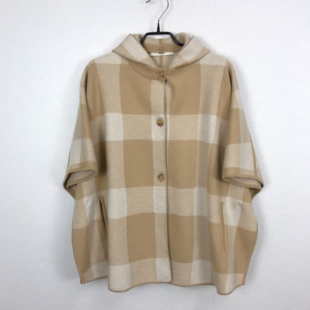 닥스 DAKS 후드 케이프 울 여성 가디건