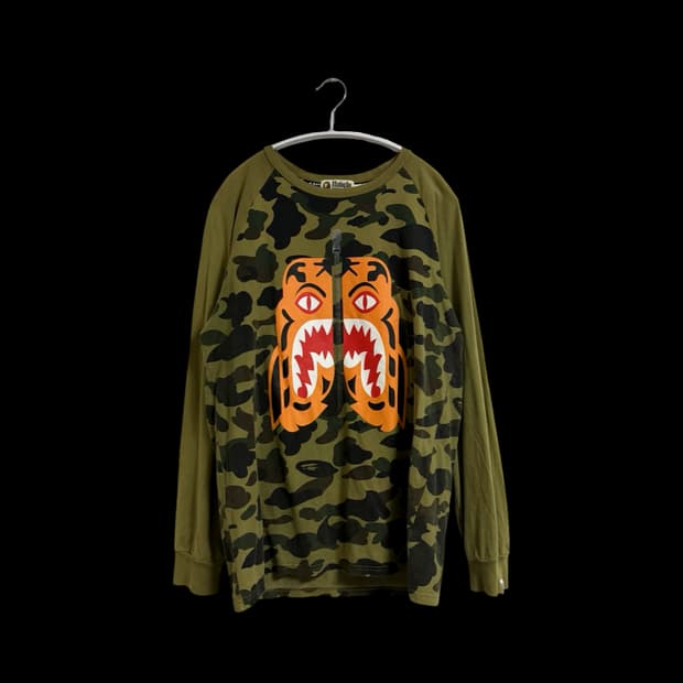 베이프 타이거 녹계 롱슬리브