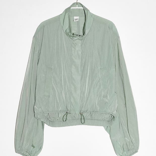 enor NYLON GLOSSY WIND JUMPER GREEN