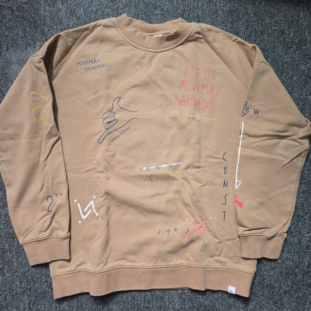 LIFUL MINIMAL GARMENTS 베이지 맨투맨 os