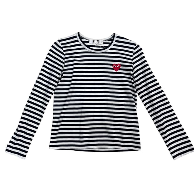 꼼데가르송 스트라이프 긴팔티  S