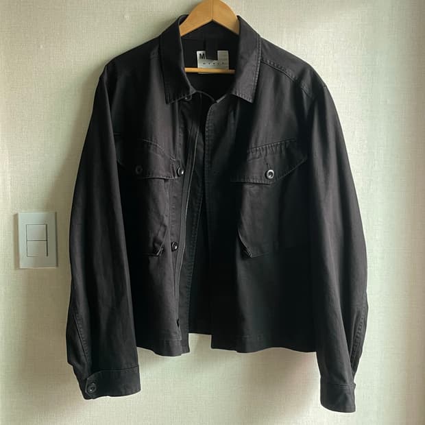 MHL 마가렛호웰 밀리터리 블랙 린넨 트월 자켓 M