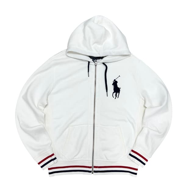 폴로 화이트 빅포니 후드집업(L)