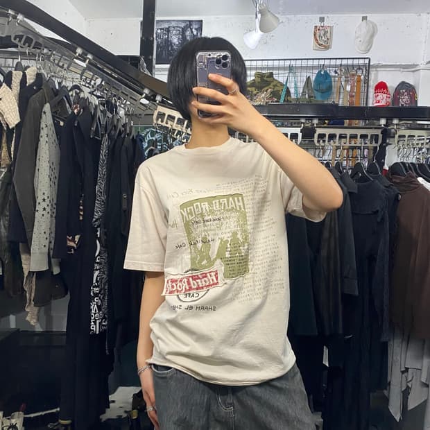 Hard Rock Cafe 빈티지 프린팅 반팔 티셔츠