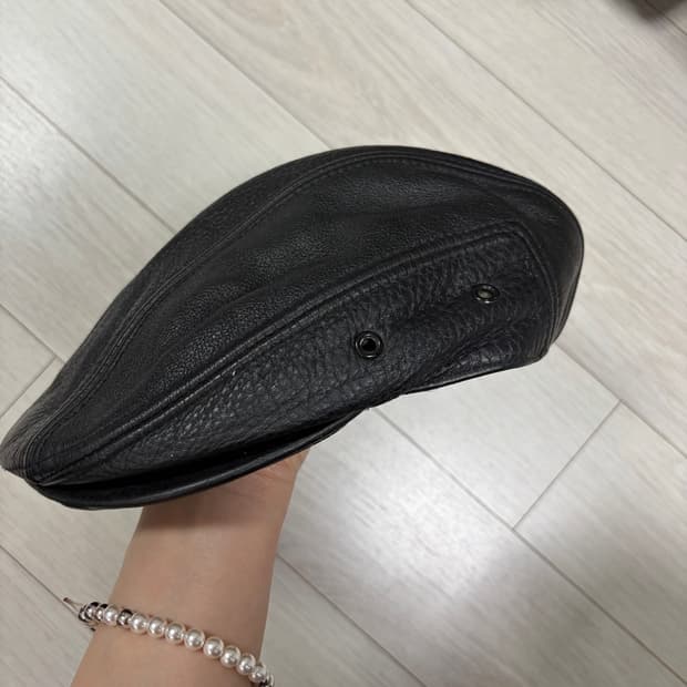 빈티지 가죽 헌팅캡 모자