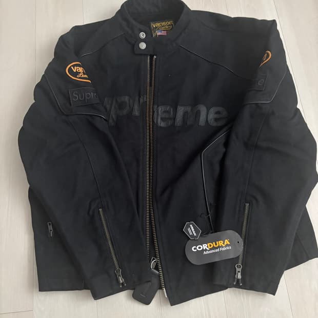 슈프림 x 밴슨 레더스 코듀라 코튼 자켓 블랙 - 25SS