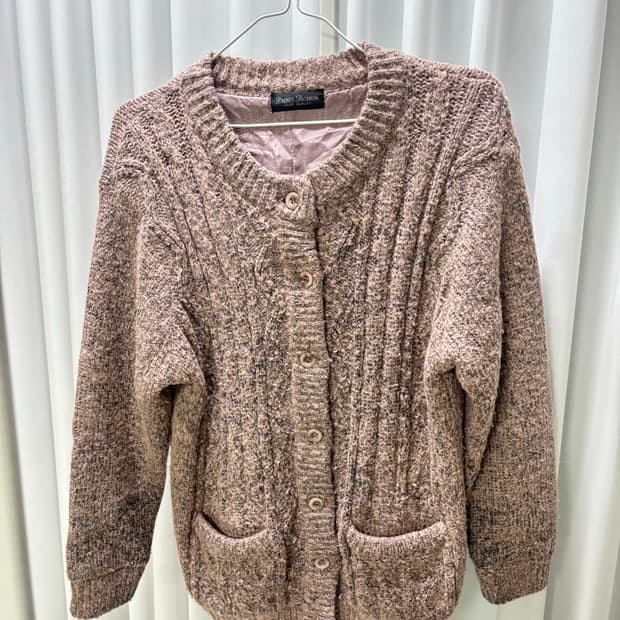 빈티지 핑크 가디건