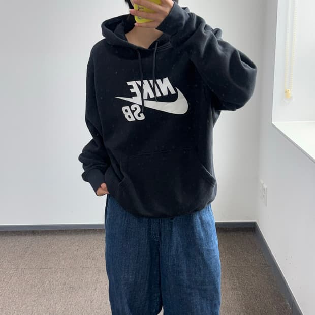 Nike 나이키 빅 로고 블랙 후드티 