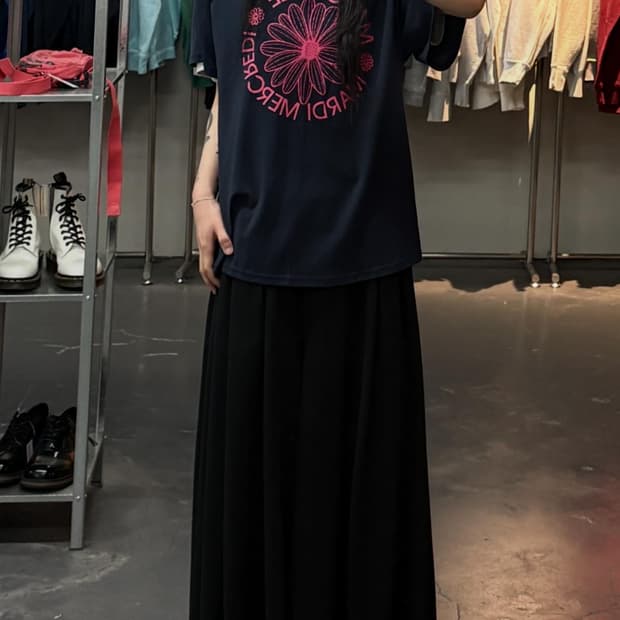 마르디메크르디 플라워 그래픽 반팔 A3823