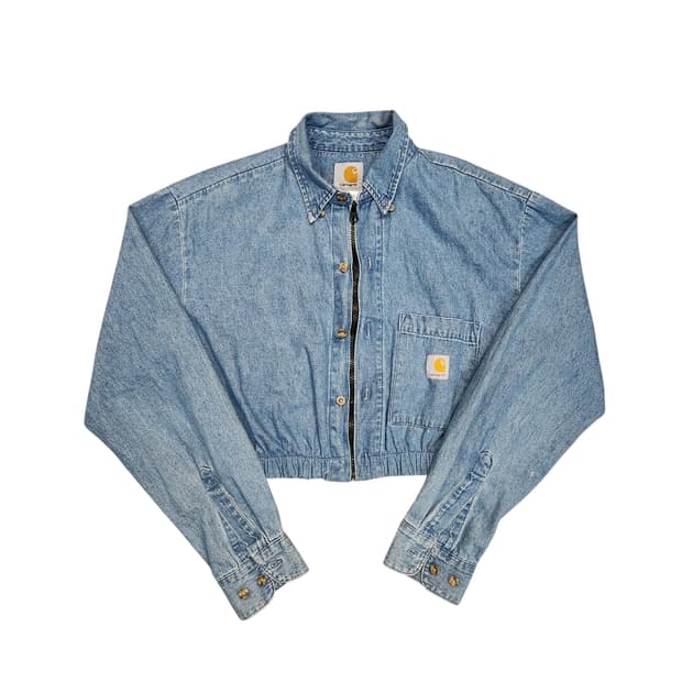 Carhartt 칼하트 크롭 데님 집업 자켓