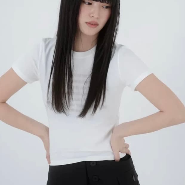 미세키서울 Lettering short sleeves WHITE